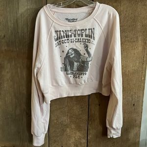 Graphic tee - medium crop lightweight crew neck Janis Joplin